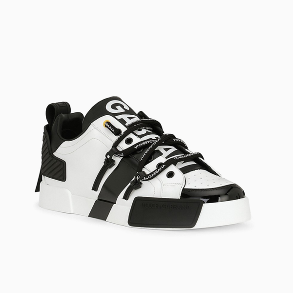 DOLCE&GABBANA Portofino Leather Sneaker - White/Black