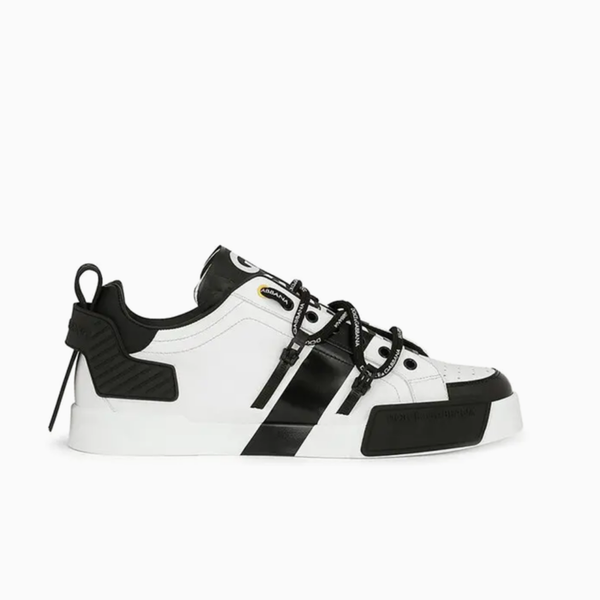 DOLCE&GABBANA Portofino Leather Sneaker - White/Black