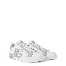 DOLCE&GABBANA Portofino Calfskin Sneaker - White/Grey