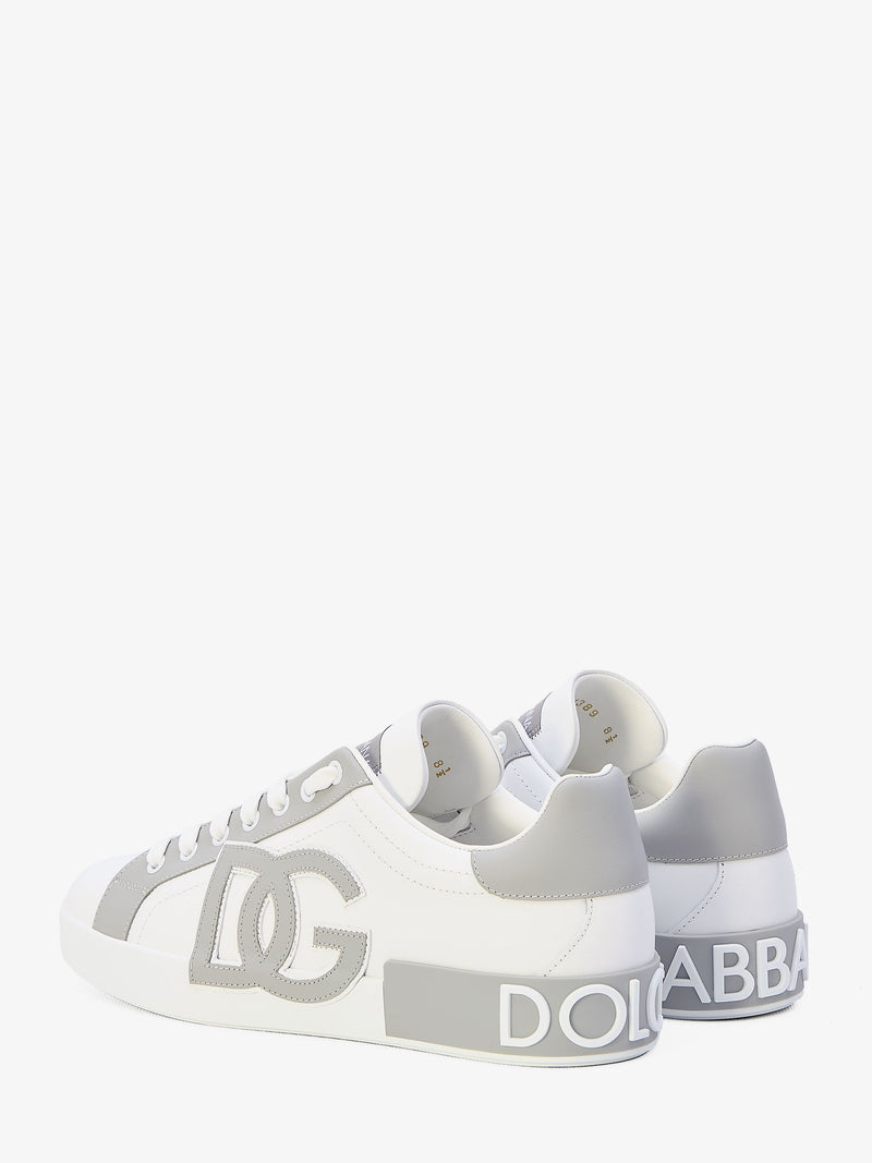 DOLCE&GABBANA Portofino Calfskin Sneaker - White/Grey